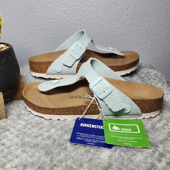 NWT Birkenstock - Gizeh Vegan Canvas Surf Green - Size 37 (EU) **Price is Firm** - Picture 4 of 8